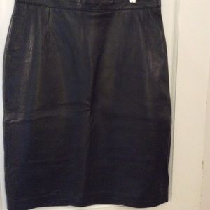 Ladies black leather skirt